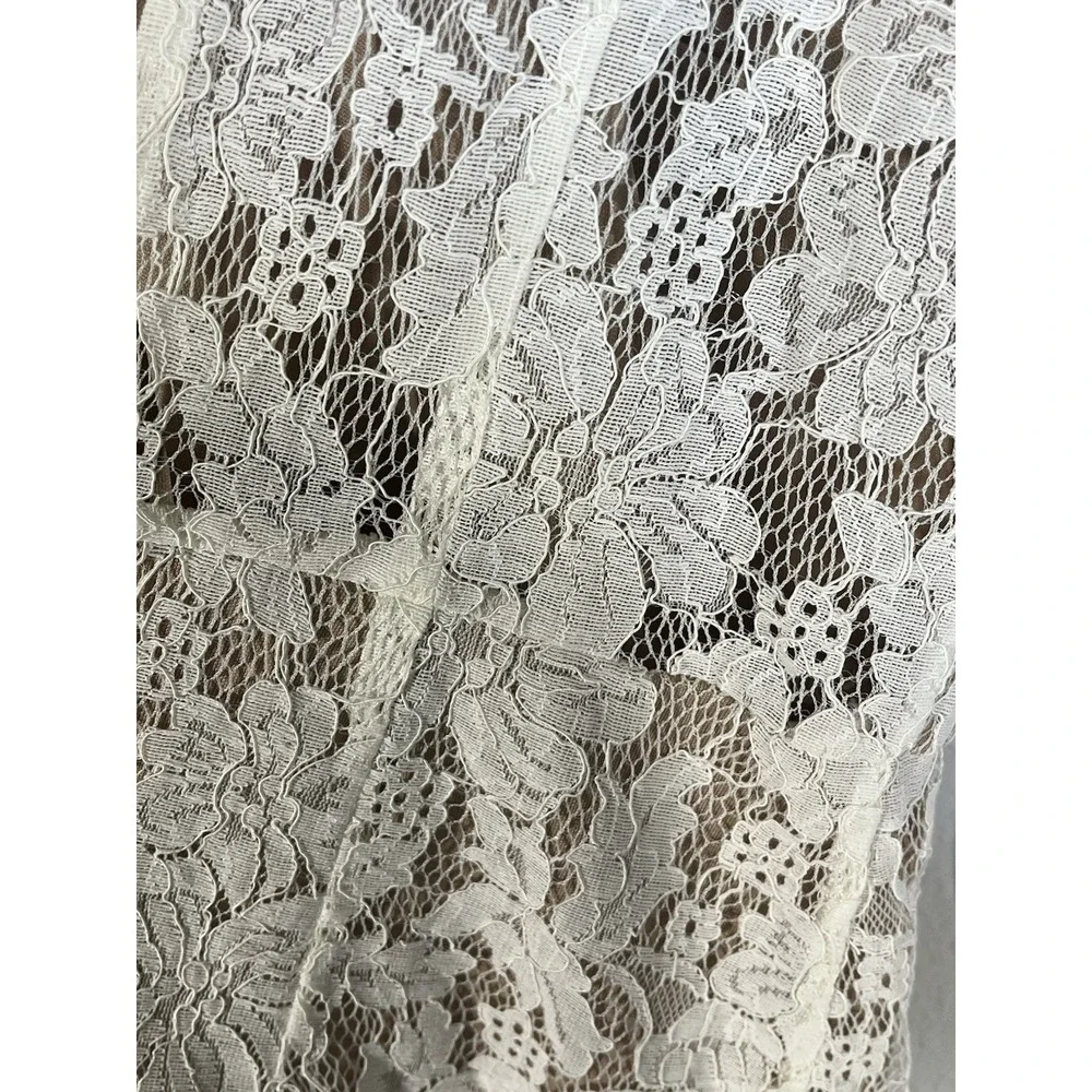 White Lace Dress Size Small Bride High Neck Sexy Reception Bachelorette Bridal - Picture 8 of 8